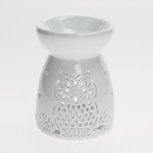 Aromalampa sova porcelán 8x11,5cm biela