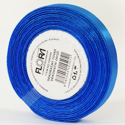 Saten stuha 10mm/15m modrá farba 121