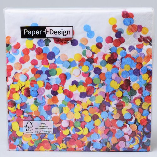 200459 servítky confetti 33x33cm