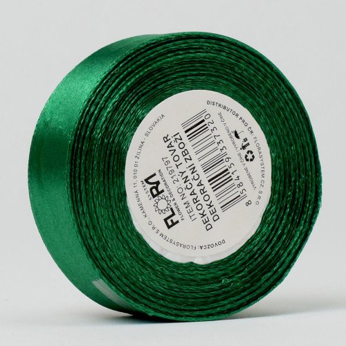 Stuha satén zelená 20mm 15m