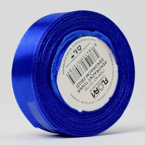 Stuha saten tm.modrá 20mm 15m