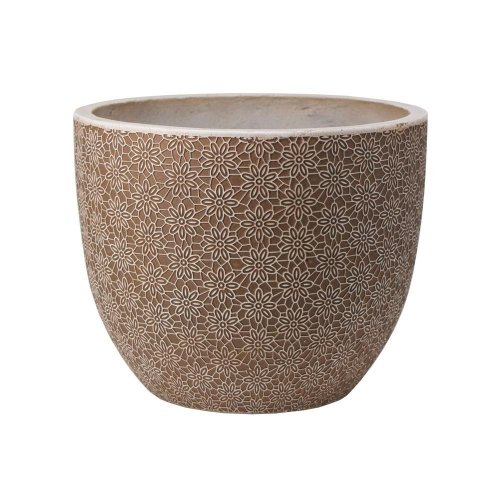 J120 kvetináč + miska jasmin antik šedo-hnedá 37x30,3cm l