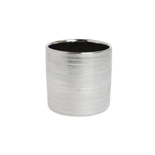 Obal keramika 10,8x10,5cm strieborný - Vianočné stromčeky