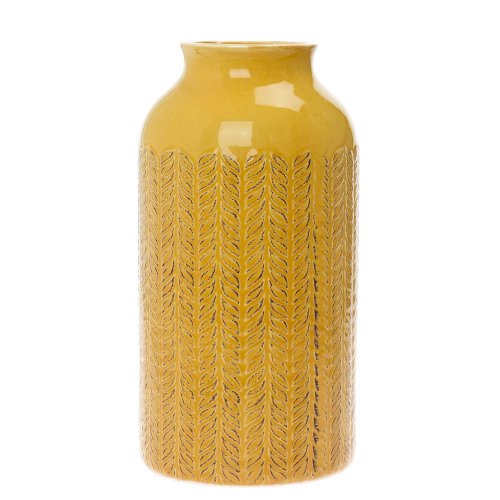 Váza ornament žltá keramika 15*15*29.5cm