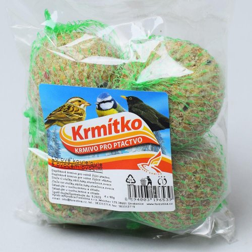 Pevnácenakrmítko - lojová guľa s ovocím 4x90g  18/k.