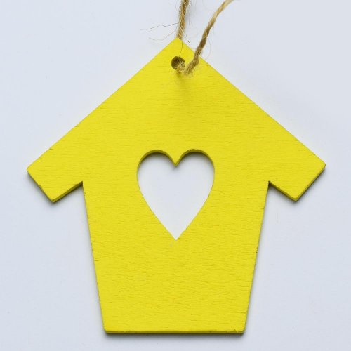 Výrez domček sv.žltá s/10 7cm