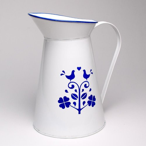 Váza džbán veľký kov modrotlač 4 v26,5x15,5cm super cena