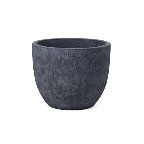 J130 kvetináč + miska mai  tm.šedá 30x24,5cm m