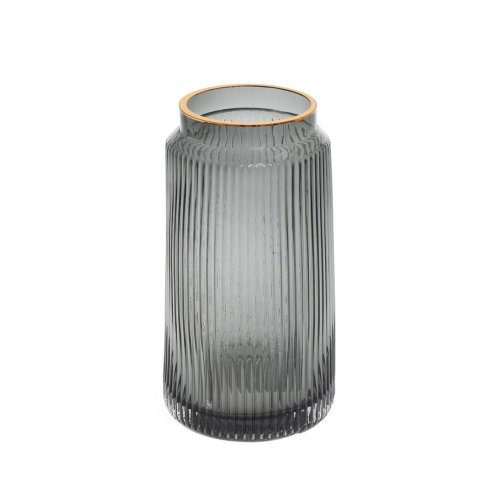 Váza sklo čierna d13h24cm