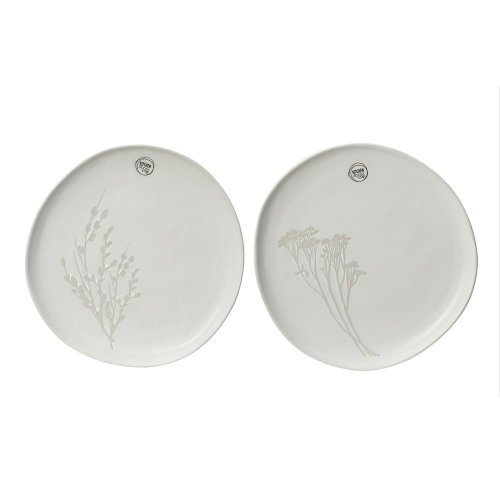 Tanier kamenina v2,2/27cm matná glazúra list a kvet vzor 2ass