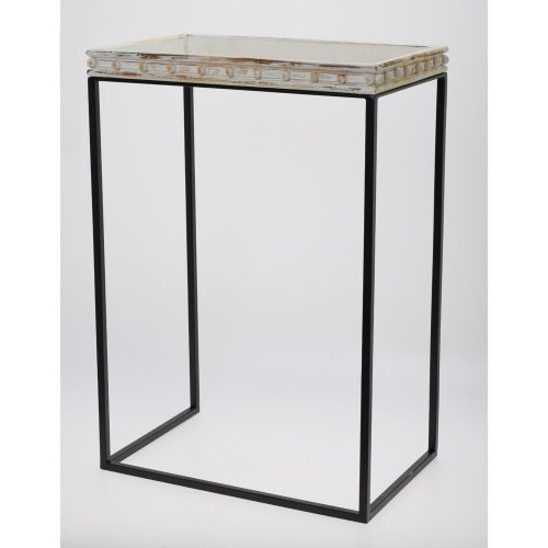 459fl/s stolík hranatý biely drevo/kov l 46*30*67,5cm