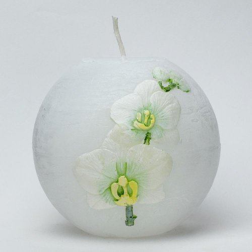 Orchid. guľa 100 biela-oliva