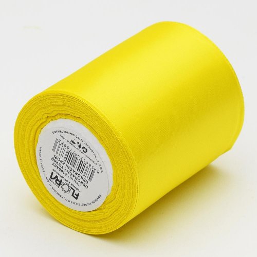 Satén stuha 64mm/10m žltá farba 132