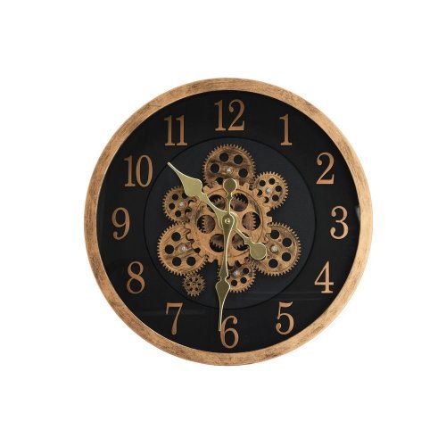 Hodiny nástenné mdf 45cm zlatočierne