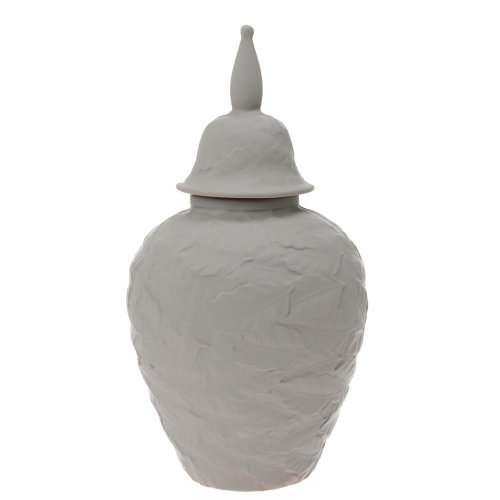 Dóza s poklopom keramika 17x17x32cm šedá