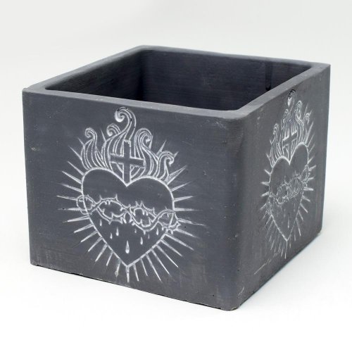 Obal štvorec cement tmavo šedý 14x14x11.5cm