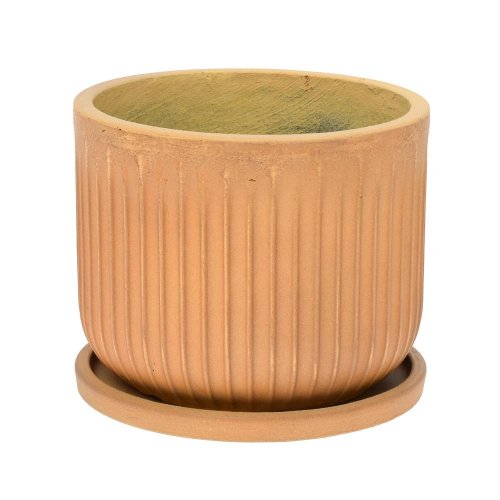 J105 kvetináč + miska hnedá 37xh30,3cm l