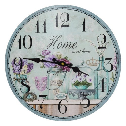 Hodiny nástenné mdf dia 34cm provensál 