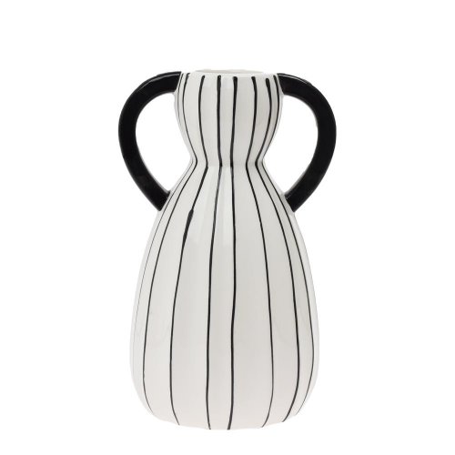 Váza s uchom keramika 16x25,5cm biela