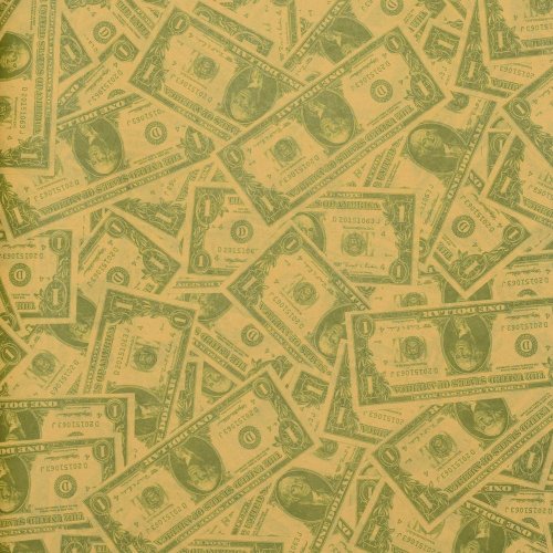 Bal.papier s/45  zel.+dolár 50*70cm