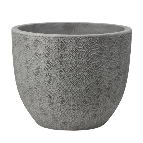 J121 kvetináč + miska jasmin antik šedá 37x30,3cm l