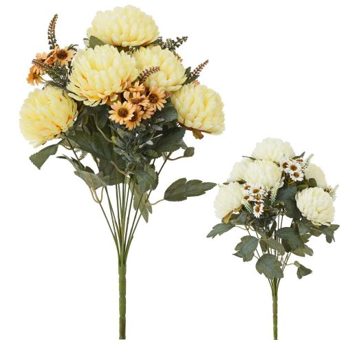 Kytica chryzantéma, slnečnica, zeleň mix/2f 48cm - Vianočné dekorácie