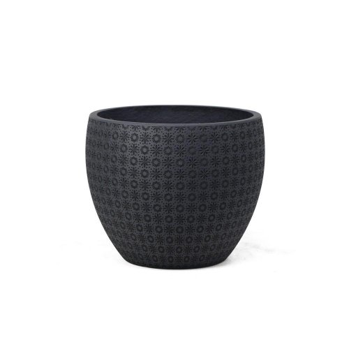 J135 kvetináč + miska paige čierna 37x30,3cm m