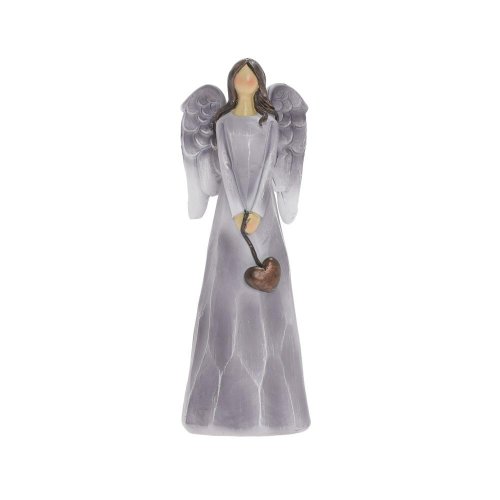Anjel so srdcom siv/bie poly 6*4,2*16,5cm