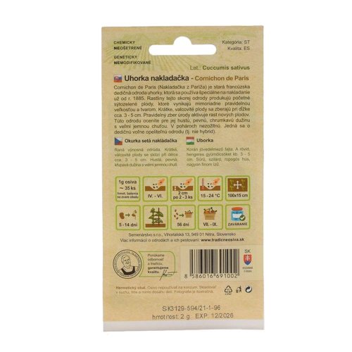 Uhorka nakl.cornichon de paris 2g