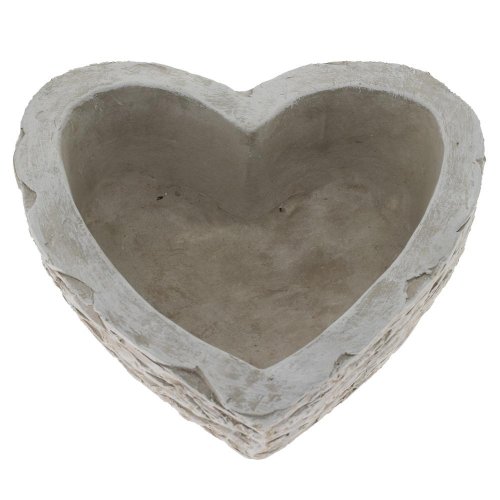 Obal srdce cement bledo-sivé 20cm