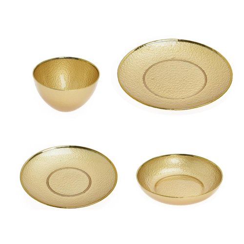 Taniere + misy set sklo zlatý s/24