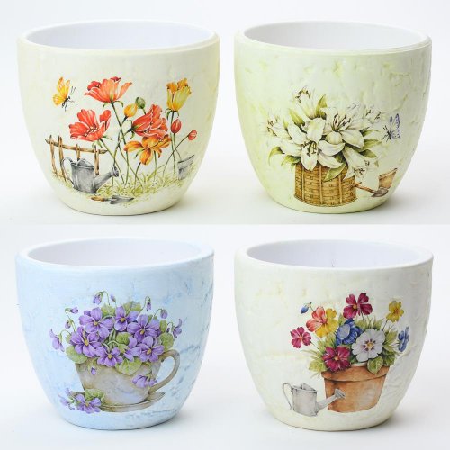 390fl/s kvetináč vzor kvety 10x10x8,5cm