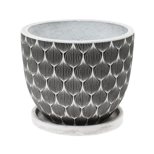 J64 kvetináč + miska okrúhly jill biela 44h36cm xl