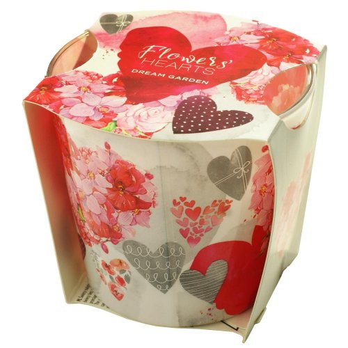 Vonná sviečka v skle flowers hearts 115gr