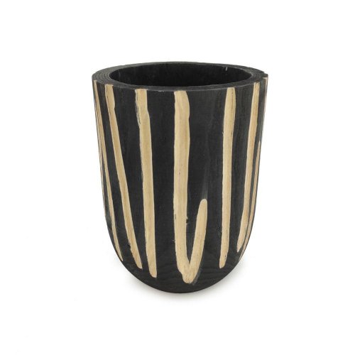 Obal ciotola base ston stris legno/nero v27x20cm