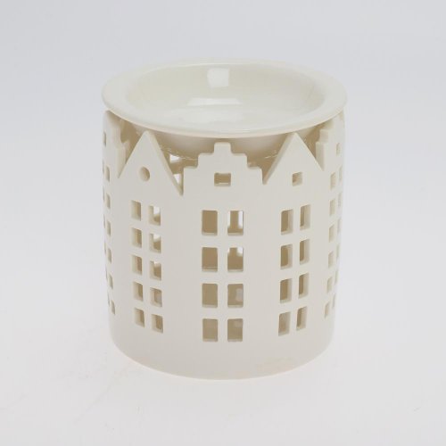 Aromalampa biela vz. domček porcel 10,5*10,5*10,8cm