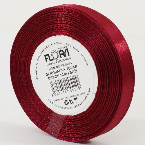Saten stuha 10mm/15m bordová farba 166
