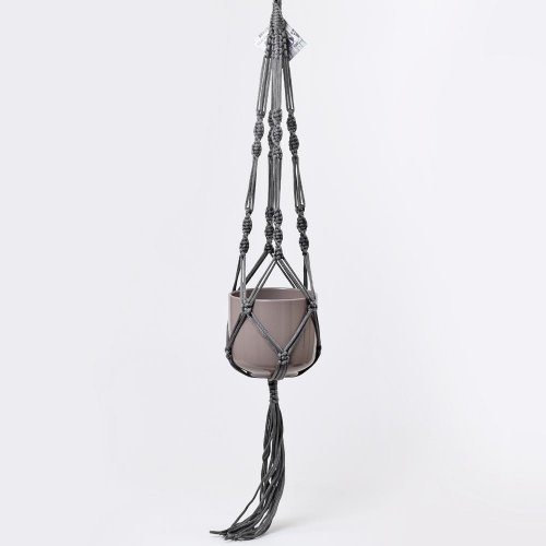 Makrame glanzend grau 90cm