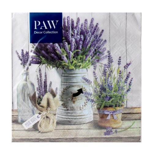 Sdl122500 servítky lavender in bucket 3vrs/33x33cm 20ks