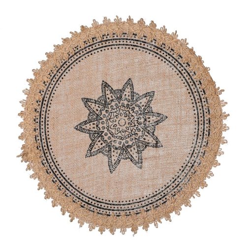 Prestieranie juta ornament 39cm čierna natur