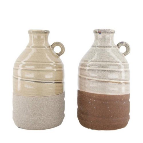Váza fľaša keram. 14x14x26cm ass2