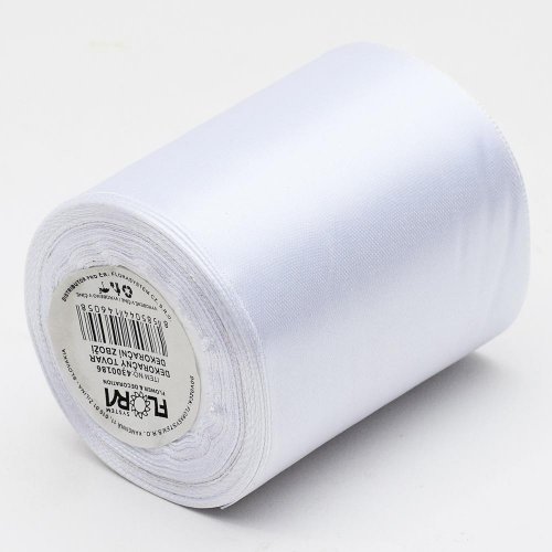 Saten stuha 64mm/10m farba 001 biela