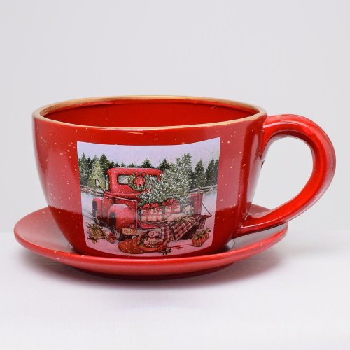 Obal  vianočný s uškom terakota 24x21xv11.5cm