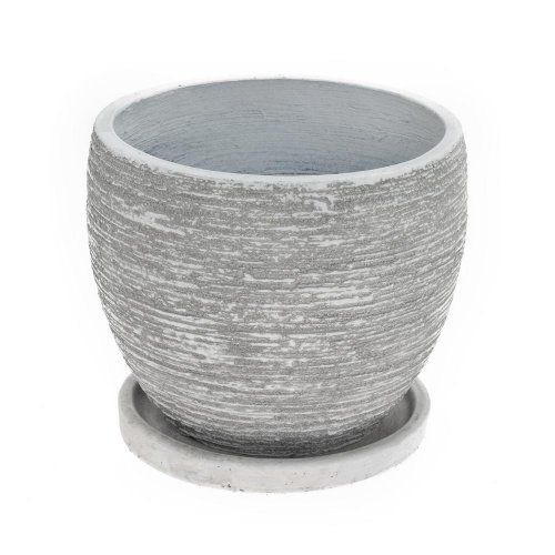 J149 kvetináč + miska faith biela 37x30,3cm l