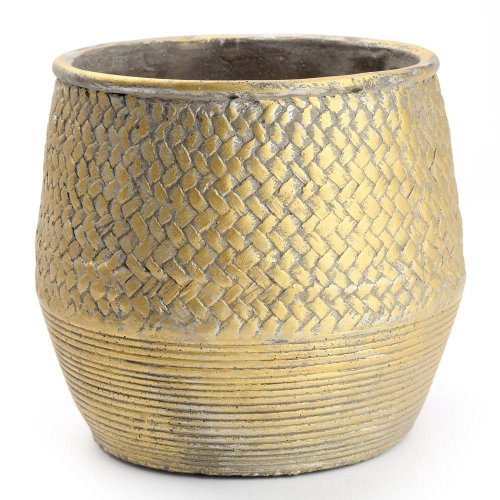 Obal cement zlatá d17*h15.5cm
