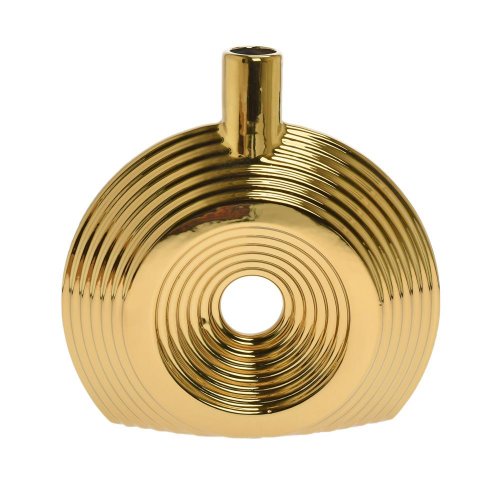 Váza keramika 25,5x7x25,5cm zlatá