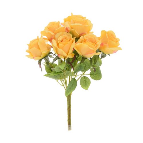 Kytica ruža x7 40cm žltá