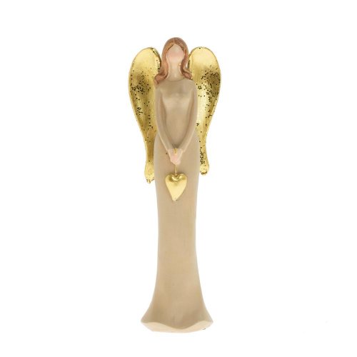 Anjel béž/zla srdce poly 5,5*3,5*16,5cm