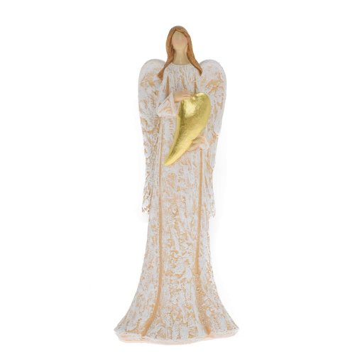 Anjel bie/béž so zla srdcom poly 11,5*7,5*26cm