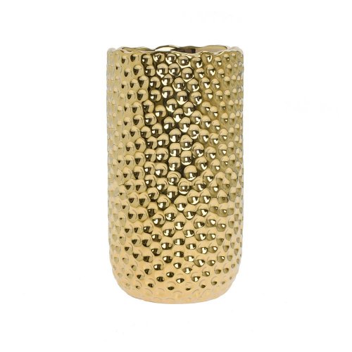 Váza keramika 13x13x31cm zlatá